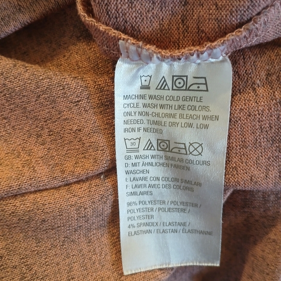 QVC Women's Heather Pink V Neck Long Cardigan Size M - Picture 5 of 8